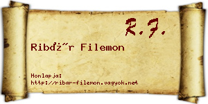 Ribár Filemon névjegykártya